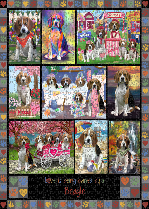 Love is Being Owned Beagle Dog Grey Puzzle with Photo Tin PUZL98232