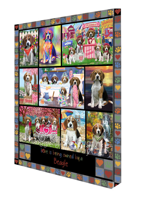 Love is Being Owned Beagle Dog Grey Canvas Print Wall Art Décor CVS137591