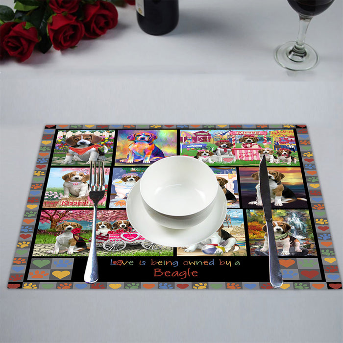 Love is Being Owned Beagle Dog Grey Placemat