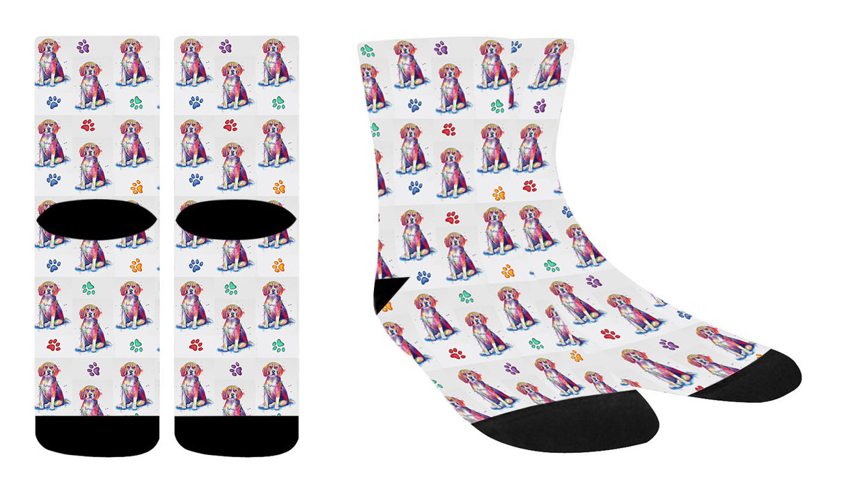 Watercolor Beagle Dogs Women's Socks