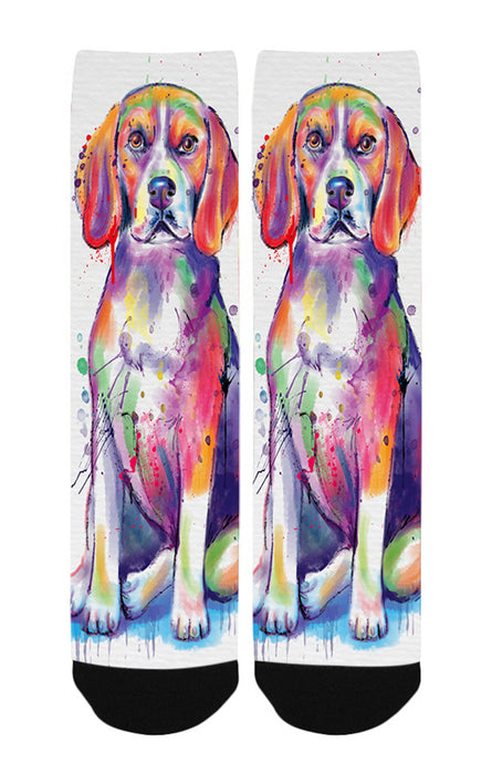 Watercolor Beagle Dog Women's Casual Socks