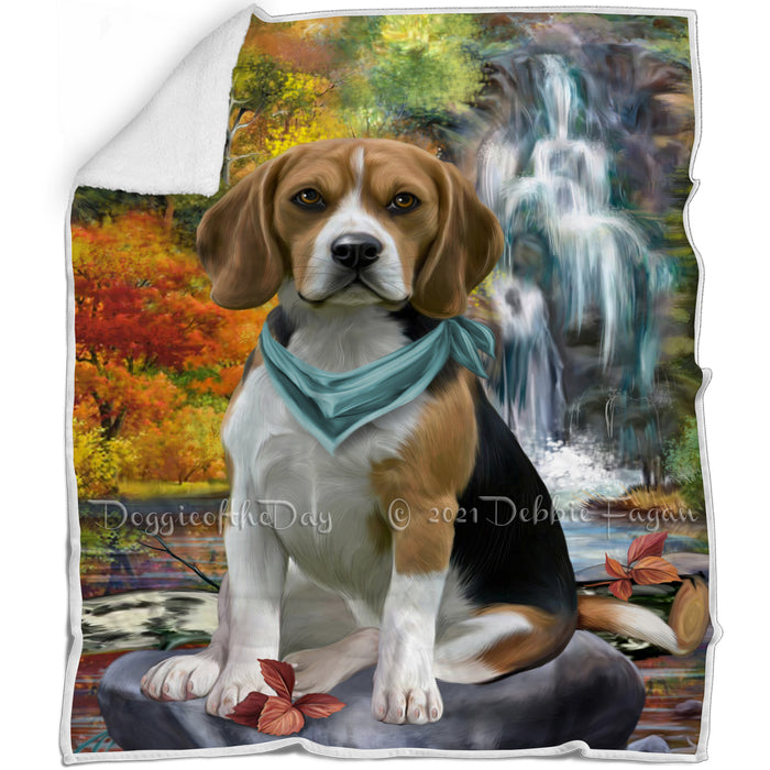 Scenic Waterfall Beagle Dog Blanket BLNKT83127