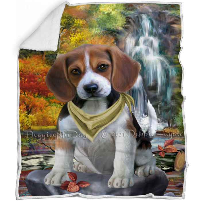 Scenic Waterfall Beagle Dog Blanket BLNKT83136
