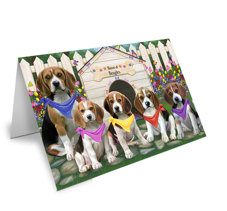 Spring Floral Beagle Dog Handmade Artwork Assorted Pets Greeting Cards and Note Cards with Envelopes for All Occasions and Holiday Seasons GCD53375