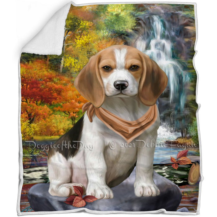 Scenic Waterfall Beagle Dog Blanket BLNKT83154