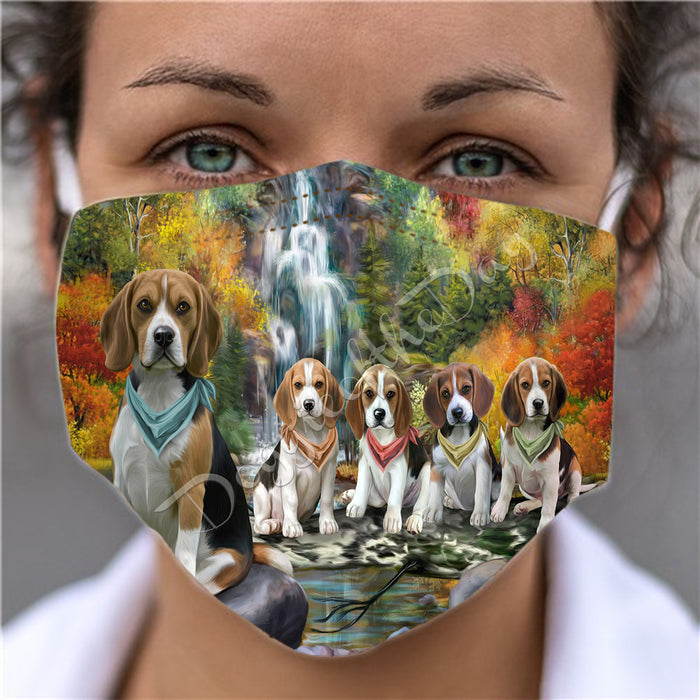 Scenic Waterfall Beagle Dogs Face Mask FM49270