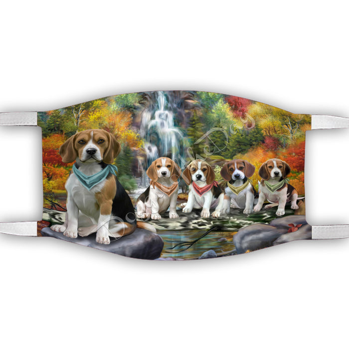 Scenic Waterfall Beagle Dogs Face Mask FM49270