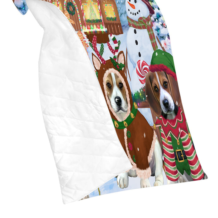 Holiday Gingerbread Cookie Beagle Dogs Quilt