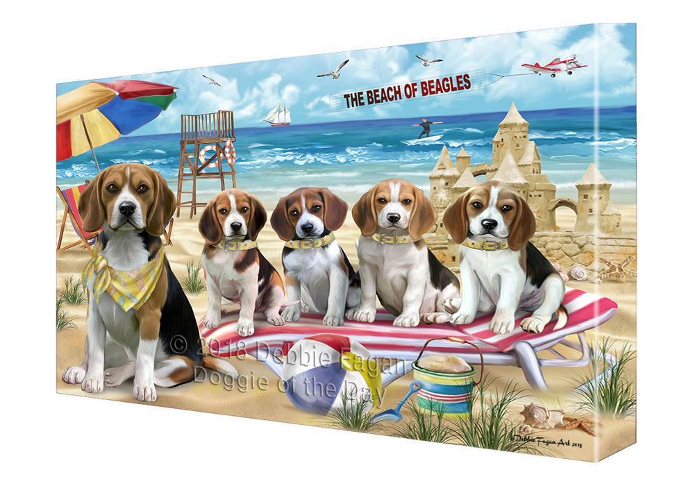 Pet Friendly Beach Beagles Dog Canvas Wall Art CVS52509