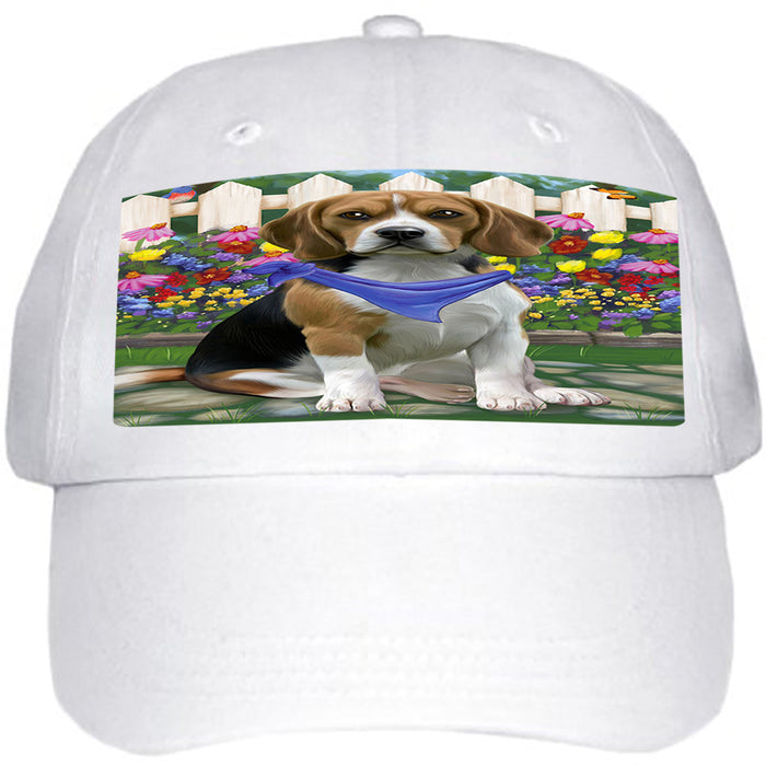 Spring Floral Beagle Dog Ball Hat Cap HAT53079