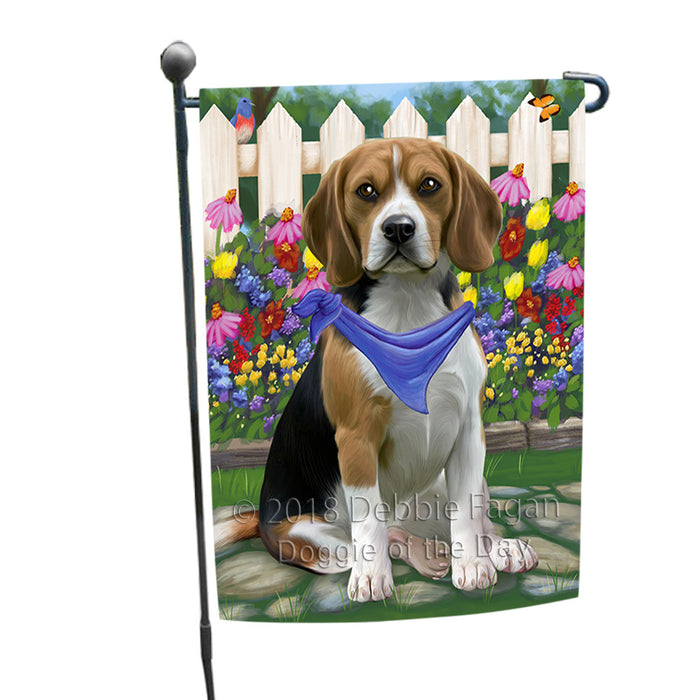 Spring Floral Beagle Dog Garden Flag GFLG49611