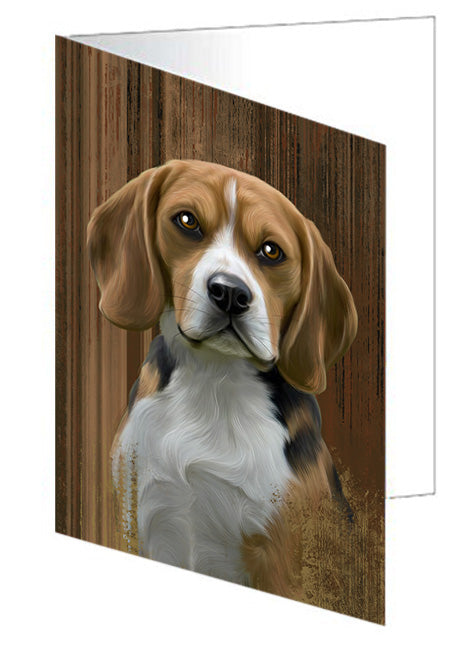 Rustic Beagle Dog Handmade Artwork Assorted Pets Greeting Cards and Note Cards with Envelopes for All Occasions and Holiday Seasons GCD55007