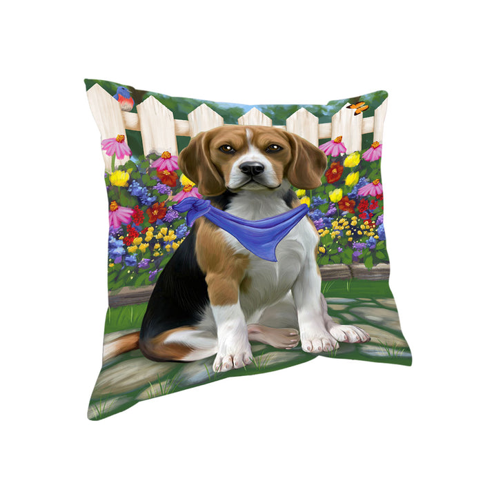 Spring Floral Beagle Dog Pillow PIL54984