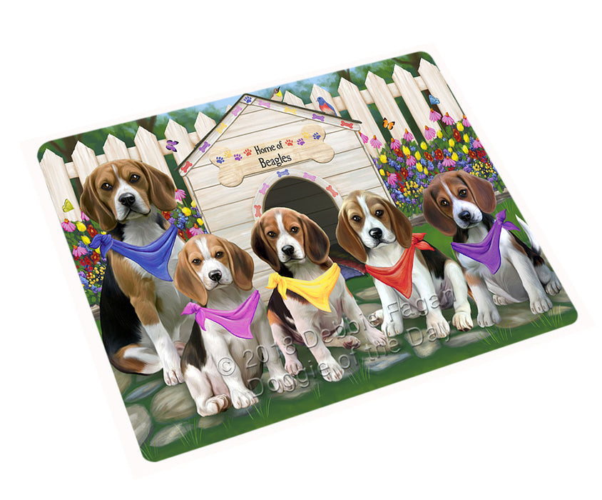 Spring Floral Beagle Dog Tempered Cutting Board C53214
