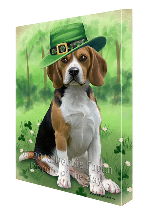 St. Patricks Day Irish Portrait Beagle Dog Canvas Wall Art CVS58701