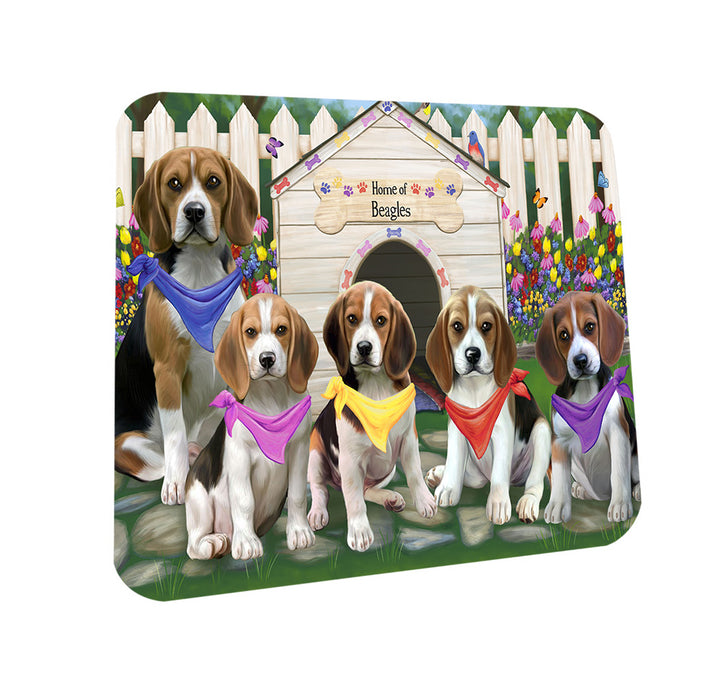 Spring Dog House Beagles Dog Coasters Set of 4 CST49742