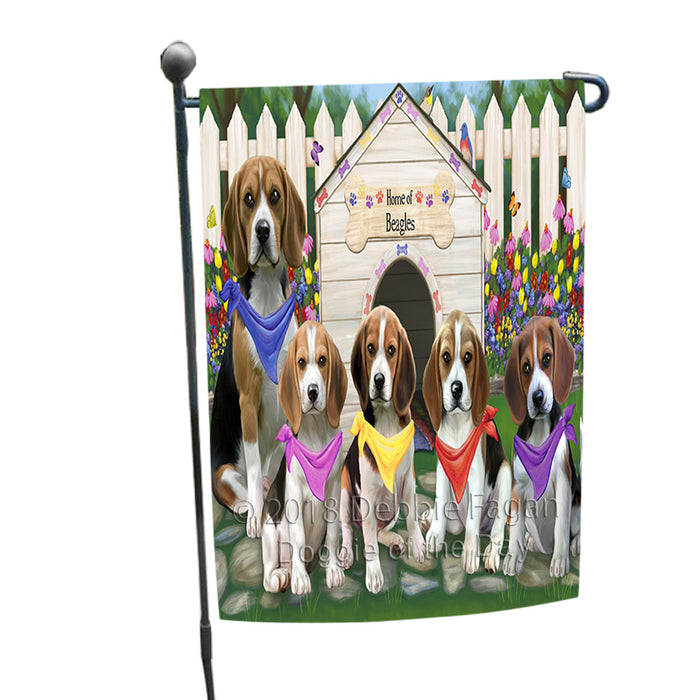 Spring Dog House Beagles Dog Garden Flag GFLG49612