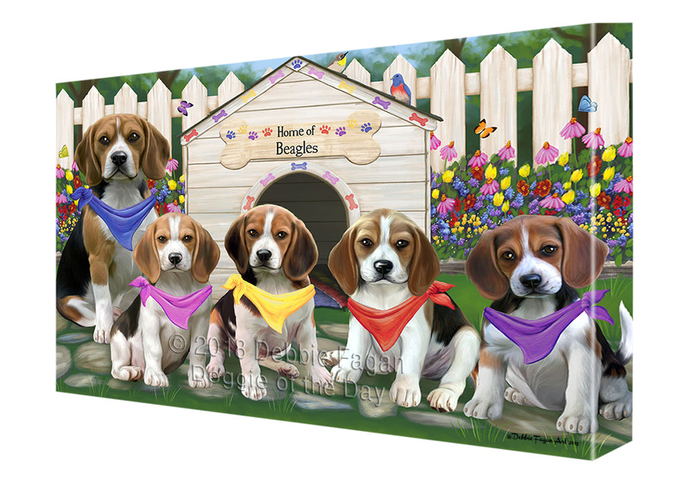 Spring Dog House Beagles Dog Canvas Wall Art CVS63799