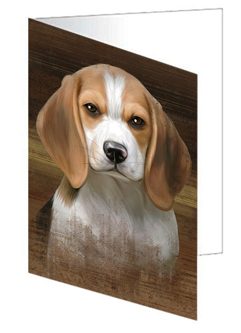 Rustic Beagle Dog Handmade Artwork Assorted Pets Greeting Cards and Note Cards with Envelopes for All Occasions and Holiday Seasons GCD55010