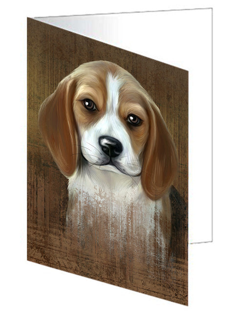 Rustic Beagle Dog Handmade Artwork Assorted Pets Greeting Cards and Note Cards with Envelopes for All Occasions and Holiday Seasons GCD55013