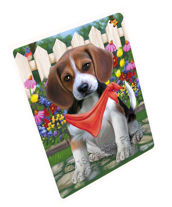 Spring Dog House Beagles Dog Tempered Cutting Board C53217