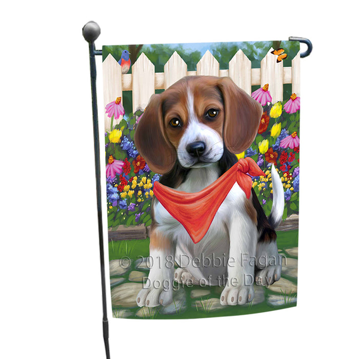 Spring Floral Beagle Dog Garden Flag GFLG49613