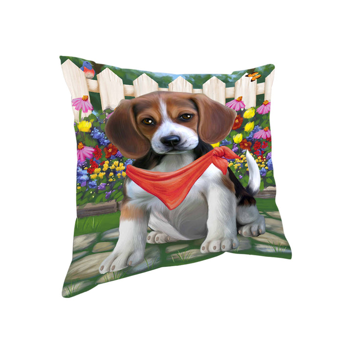 Spring Floral Beagle Dog Pillow PIL54992