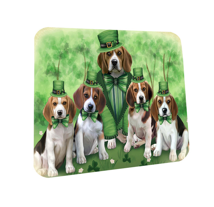 St. Patricks Day Irish Family Portrait Beagles Dog Coasters Set of 4 CST49272