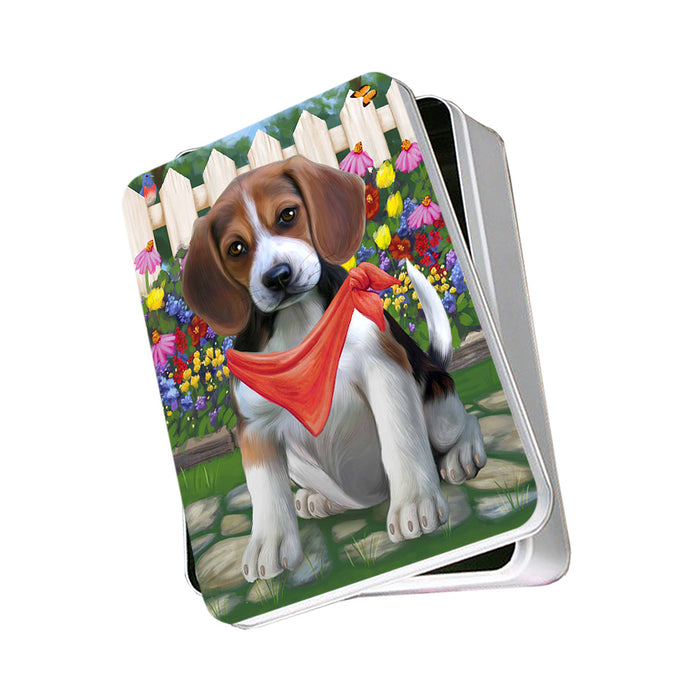 Spring Floral Beagle Dog Photo Storage Tin PITN49784