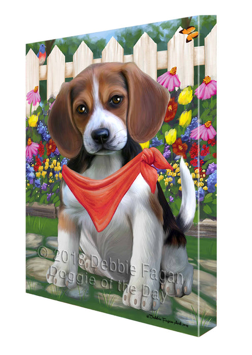 Spring Floral Beagle Dog Canvas Wall Art CVS63808