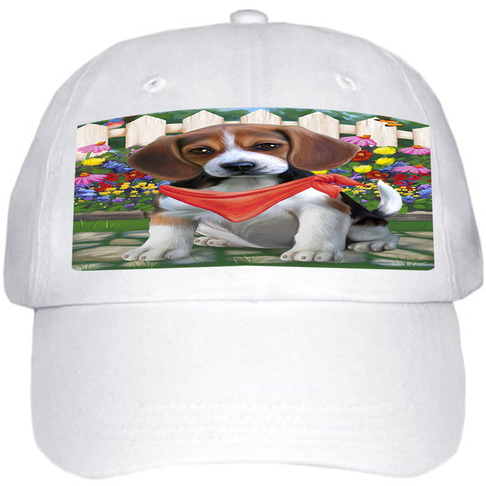 Spring Floral Beagle Dog Ball Hat Cap HAT53085