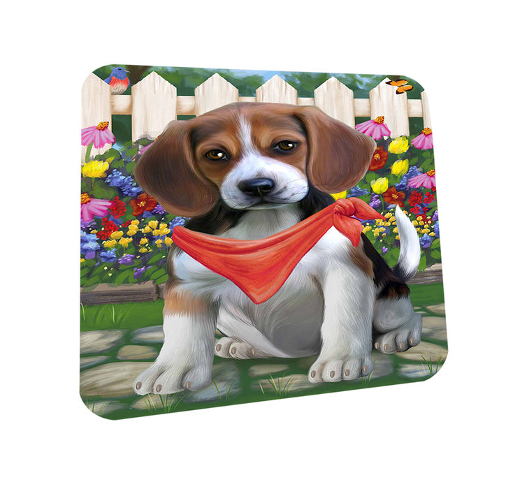 Spring Floral Beagle Dog Coasters Set of 4 CST49743