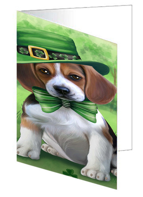 St. Patricks Day Irish Portrait Beagle Dog Handmade Artwork Assorted Pets Greeting Cards and Note Cards with Envelopes for All Occasions and Holiday Seasons GCD51971