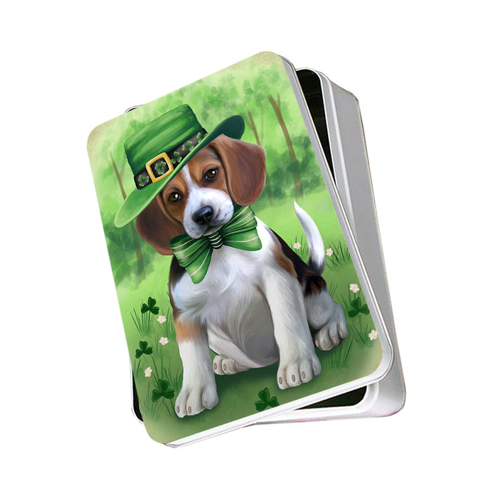 St. Patricks Day Irish Portrait Beagle Dog Photo Storage Tin PITN49314
