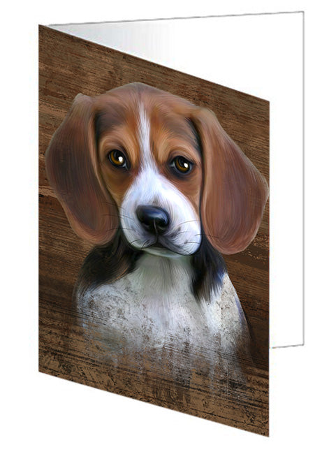 Rustic Beagle Dog Handmade Artwork Assorted Pets Greeting Cards and Note Cards with Envelopes for All Occasions and Holiday Seasons GCD55016