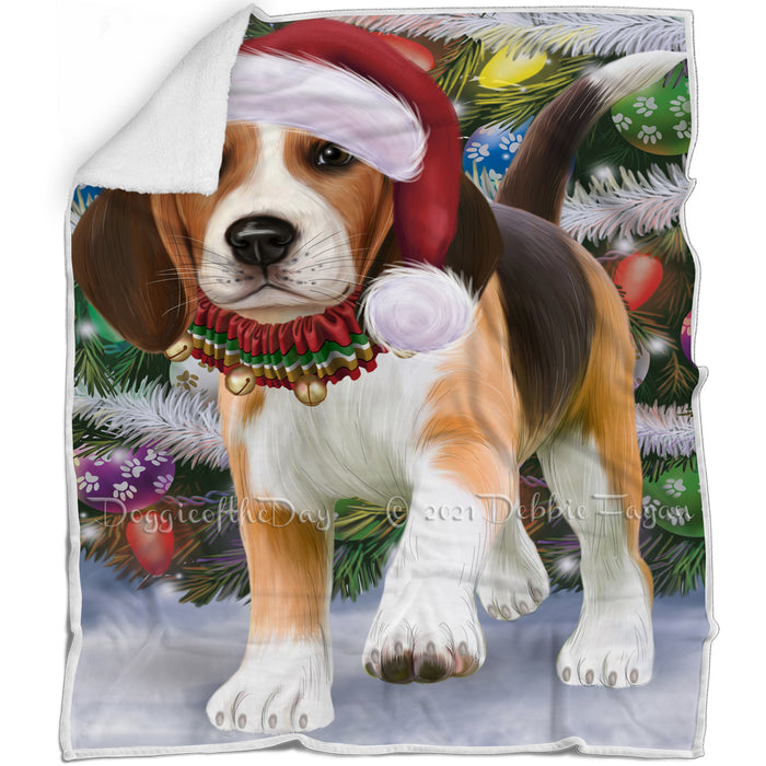 Trotting in the Snow Beagle Dog Blanket BLNKT109533