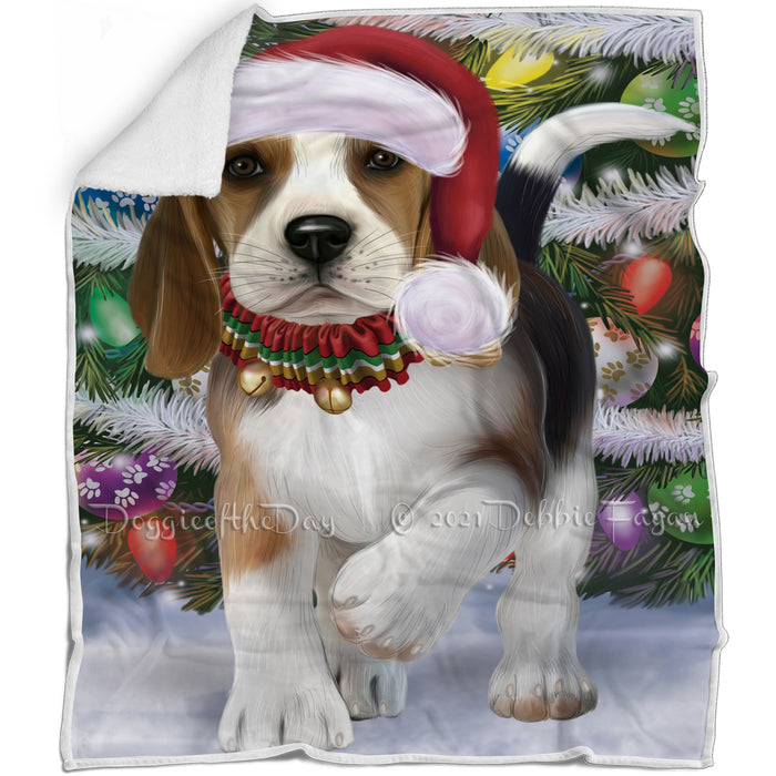 Trotting in the Snow Beagle Dog Blanket BLNKT109560