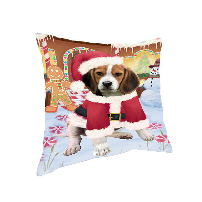 Christmas Gingerbread House Candyfest Beagle Dog Pillow PIL78952