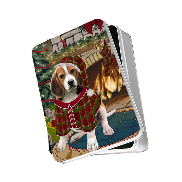 The Stocking was Hung Beagle Dog Photo Storage Tin PITN55135