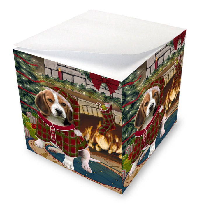 The Stocking was Hung Beagle Dog Note Cube NOC53538