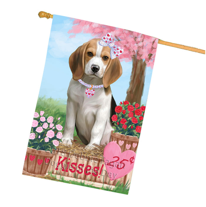 Rosie 25 Cent Kisses Beagle Dog House Flag FLG56493