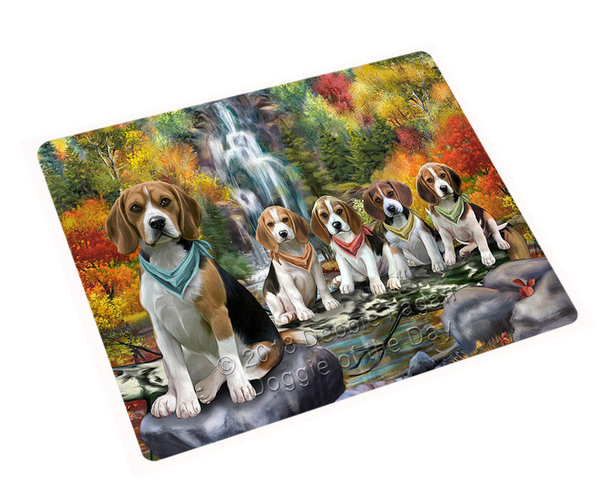 Scenic Waterfall Beagles Dog Magnet Mini (3.5" x 2") MAG59703