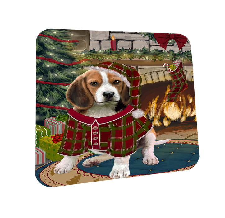 The Stocking was Hung Beagle Dog Coasters Set of 4 CST55150
