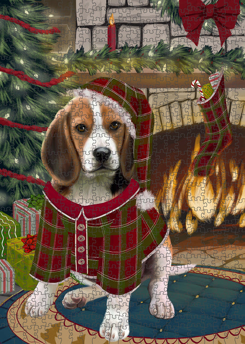 The Stocking was Hung Beagle Dog Puzzle with Photo Tin PUZL88972