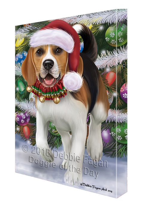 Trotting in the Snow Beagle Dog Canvas Print Wall Art Décor CVS110042