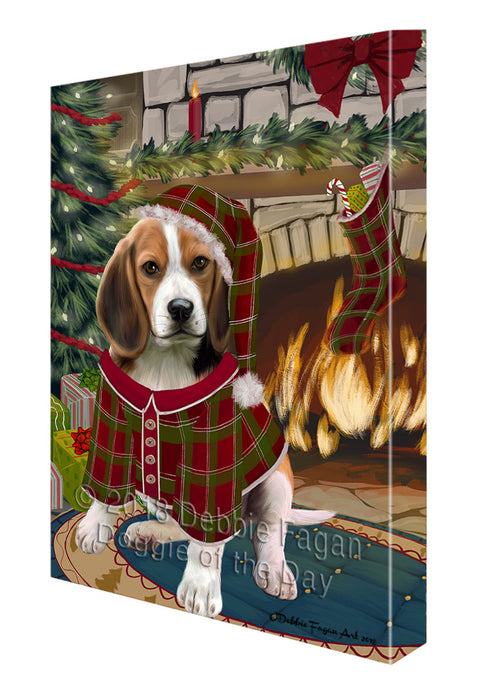 The Stocking was Hung Beagle Dog Canvas Print Wall Art Décor CVS116657