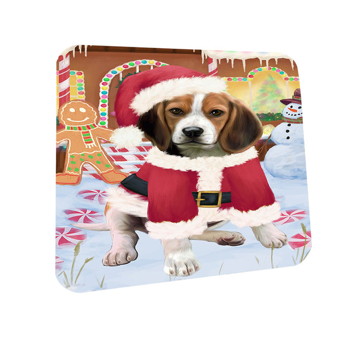 Christmas Gingerbread House Candyfest Beagle Dog Coasters Set of 4 CST56123