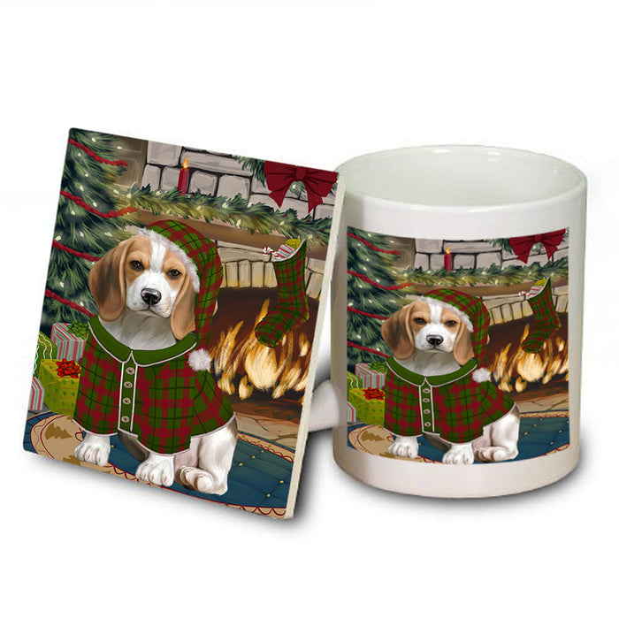 The Stocking was Hung Beagle Dog Mug and Coaster Set MUC55185