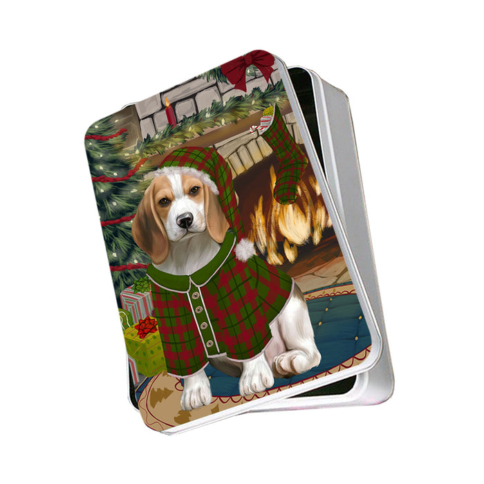 The Stocking was Hung Beagle Dog Photo Storage Tin PITN55136