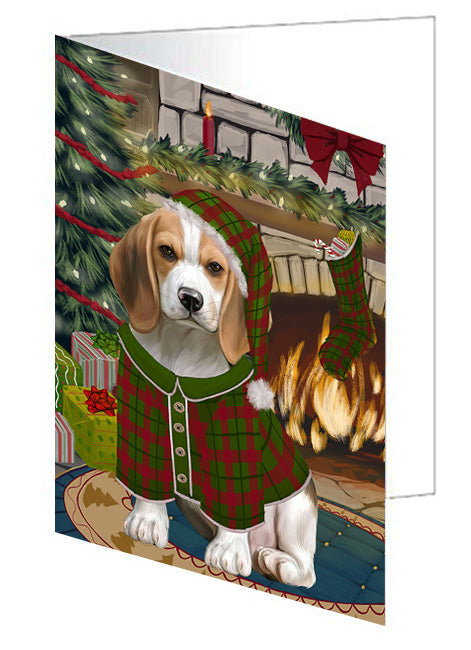 The Stocking was Hung Goldendoodle Dog Handmade Artwork Assorted Pets Greeting Cards and Note Cards with Envelopes for All Occasions and Holiday Seasons GCD70469
